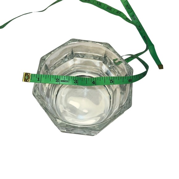 VINTAGE INDIANA GLASS OCTOGON CANDY BOWL DISH with LID - CLEAR GLASS - 5" TALL - Picture 9 of 9